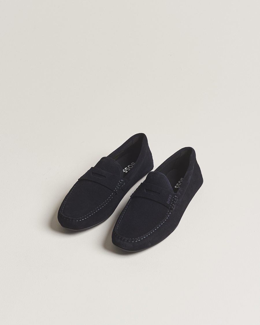 Herre | Mokkasiner | BOSS BLACK | Noel Car Shoe Suede Dark Blue