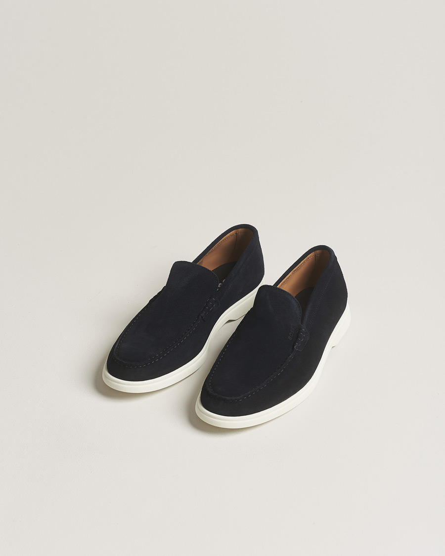 Herre | Sko | BOSS BLACK | Sienne Suede Loafer Dark Blue