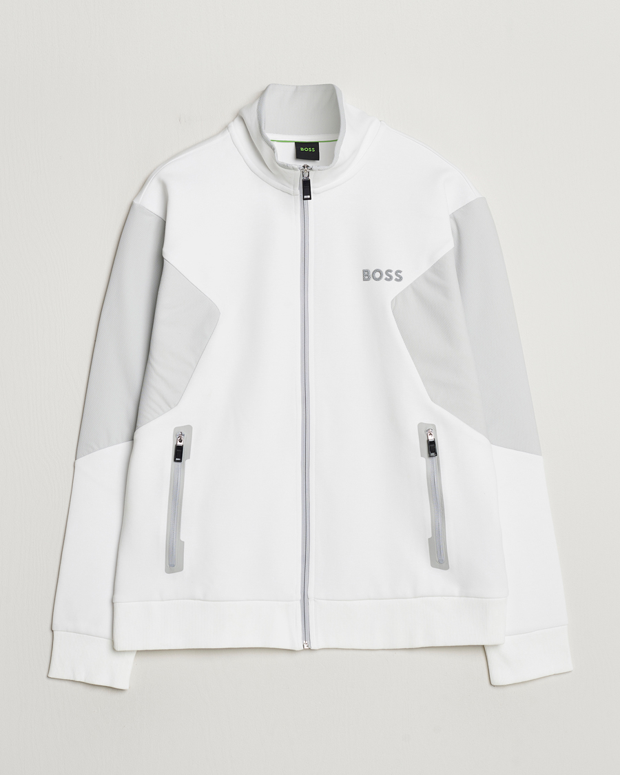 Herre |  | BOSS GREEN | Skaz Full Zip Hoodie White