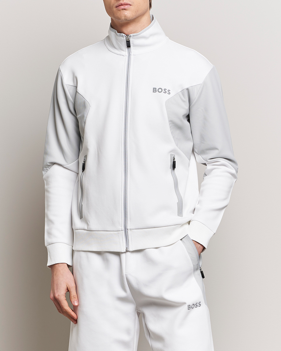 Herre |  | BOSS GREEN | Skaz Full Zip Hoodie White