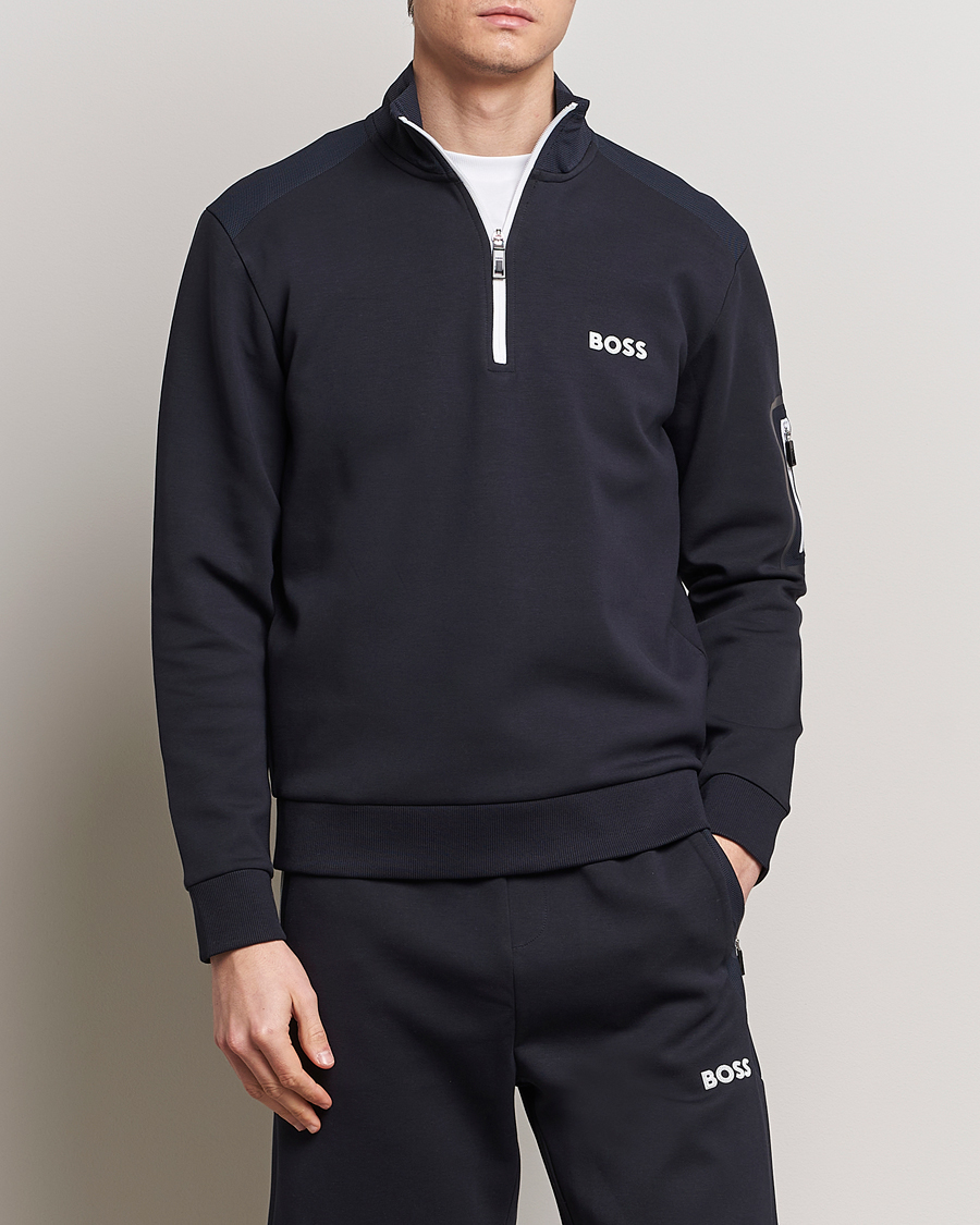 Herre | Udsalg | BOSS GREEN | Half Zip Sweatshirt Dark Blue