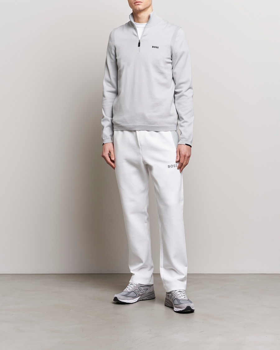 Herre | Trøjer | BOSS GREEN | Ever Knitted Half Zip Light Grey