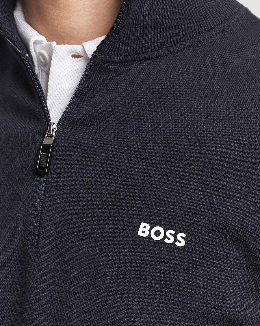 Herre | Trøjer | BOSS GREEN | Ever Knitted Half Zip Dark Blue