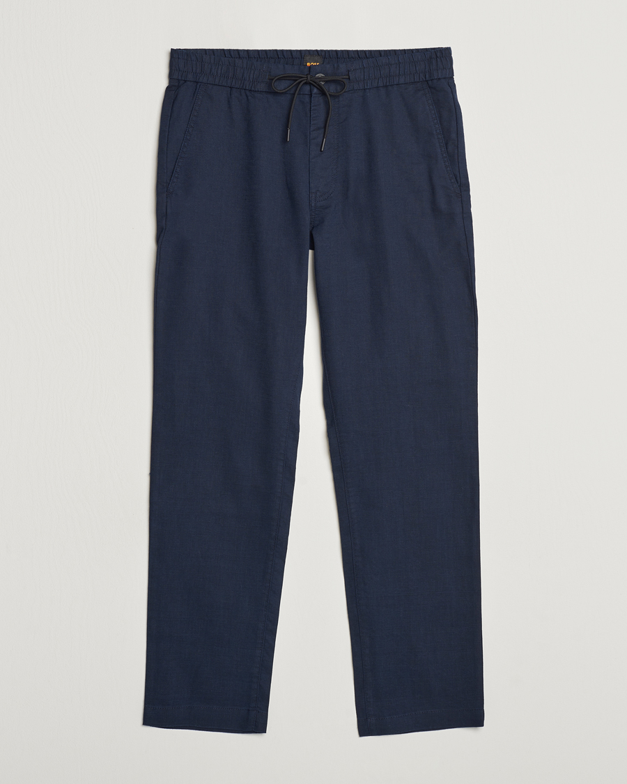 Herre | Bukser | BOSS ORANGE | Sanderson Linen Pants Dark Blue