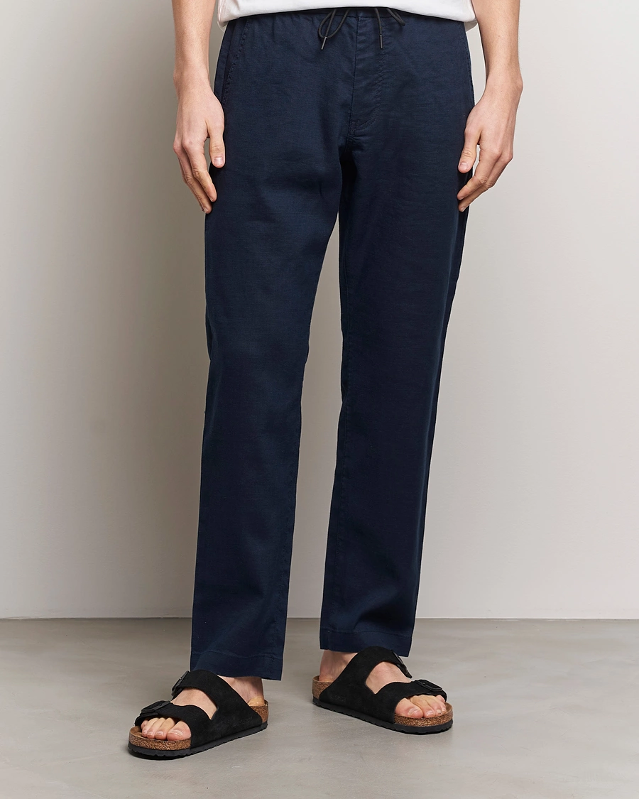 Herre | Tøj | BOSS ORANGE | Sanderson Linen Pants Dark Blue