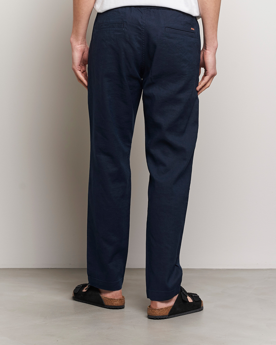 Herre | Bukser | BOSS ORANGE | Sanderson Linen Pants Dark Blue