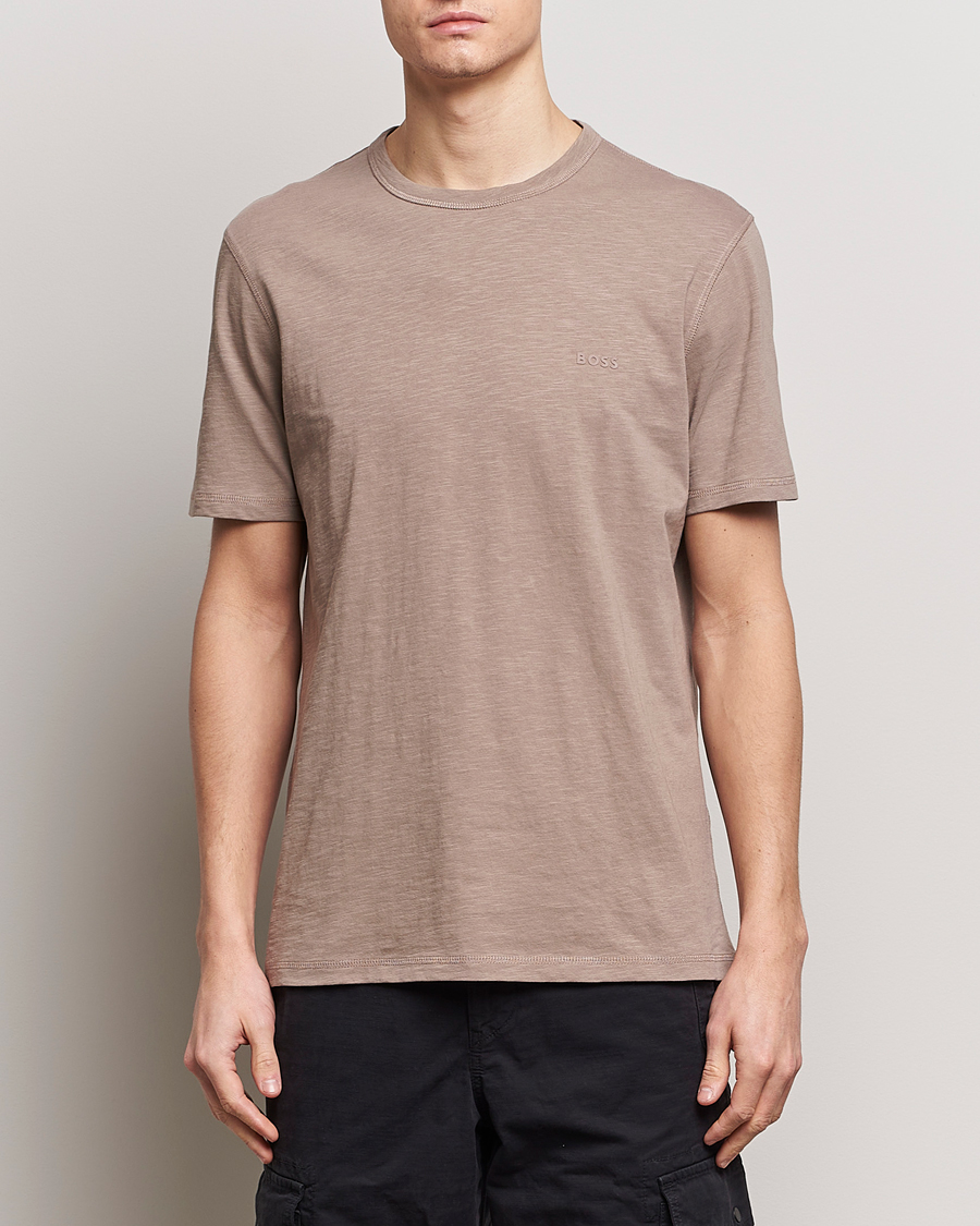 Herre | Kortærmede t-shirts | BOSS ORANGE | Tegood Crew Neck T-Shirt Open Brown