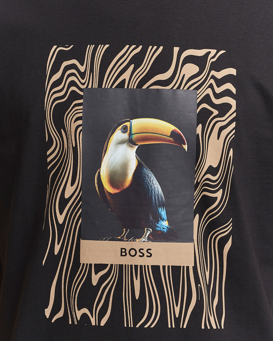 Herre | T-Shirts | BOSS ORANGE | Tucan Printed Crew Neck T-Shirt Black