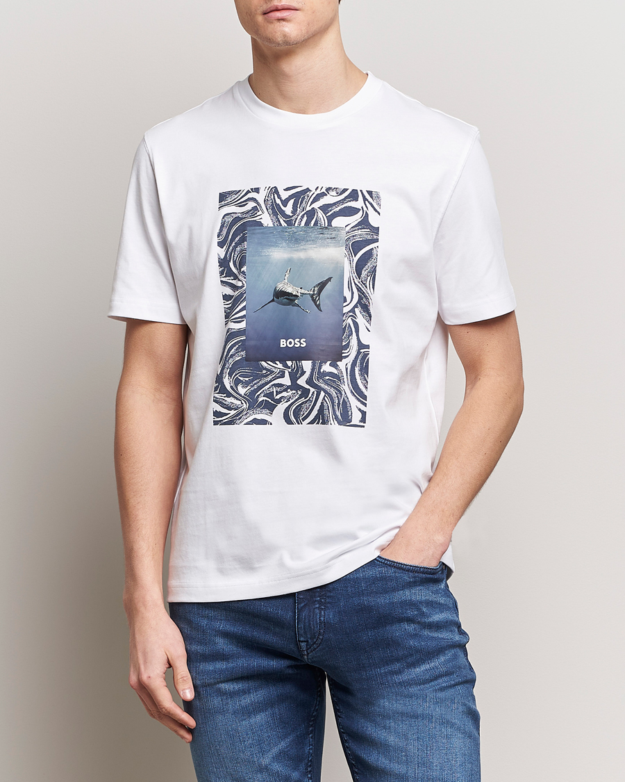 Herre | T-Shirts | BOSS ORANGE | Tucan Printed Crew Neck T-Shirt Natural