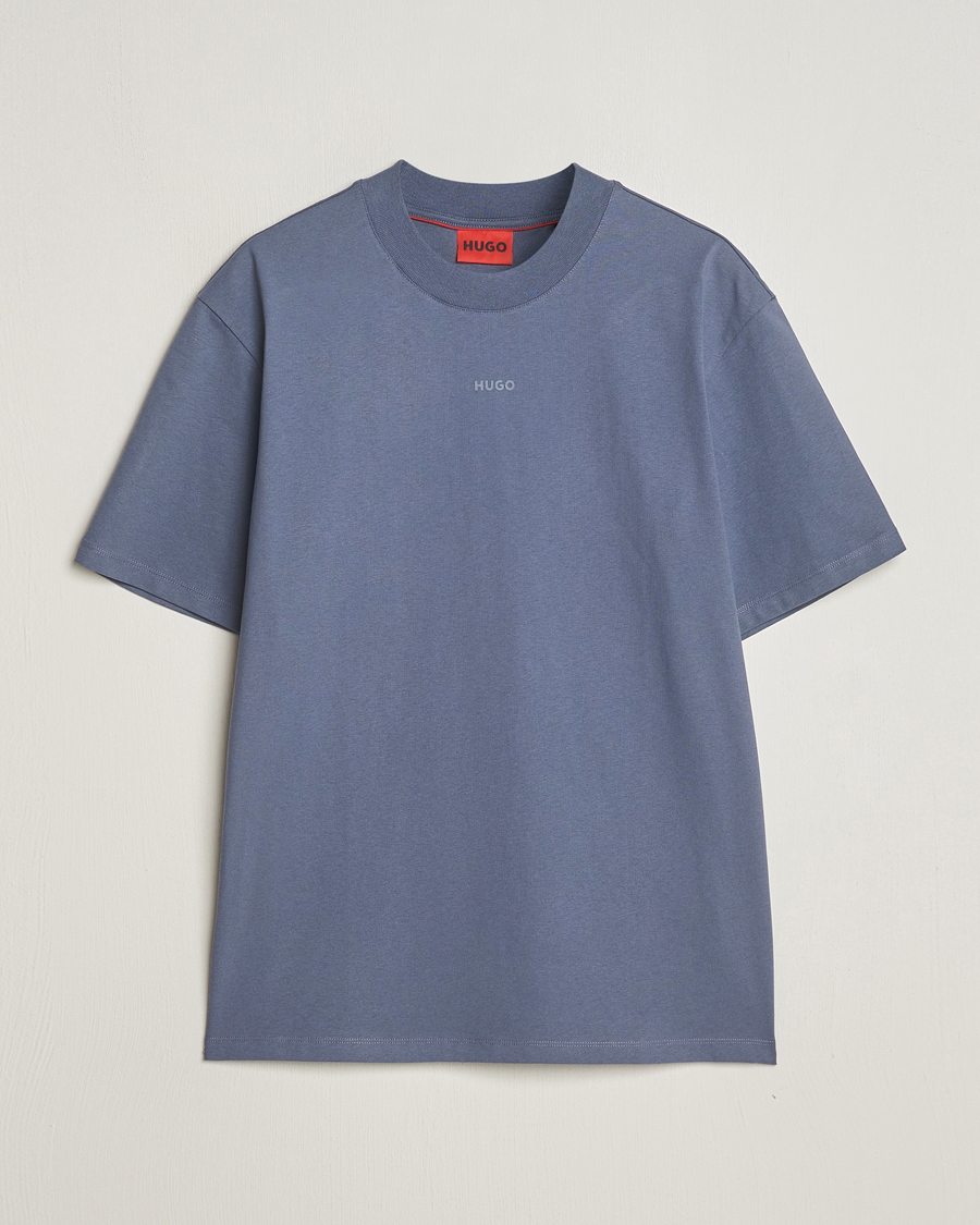 Herre | T-Shirts | HUGO | Dapolino Crew Neck T-Shirt Open Blue