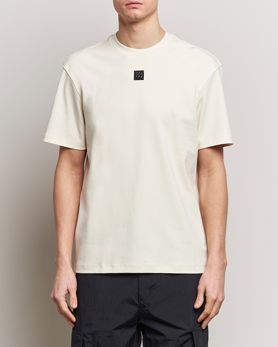 Herre | T-Shirts | HUGO | Dalile Logo Crew Neck T-Shirt Open White
