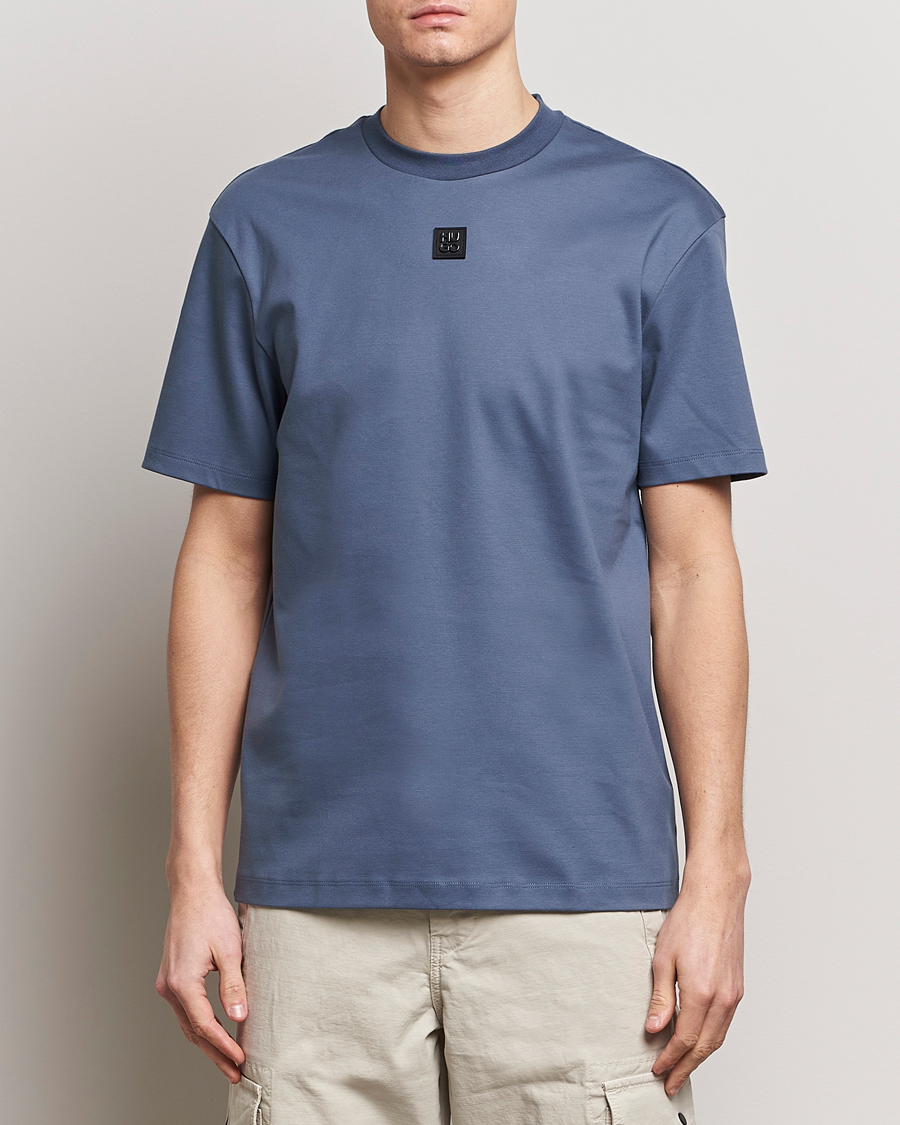Herre | Tøj | HUGO | Dalile Logo Crew Neck T-Shirt Open Blue