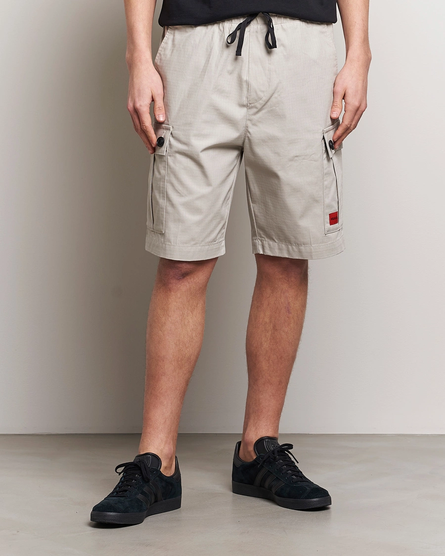 Men | HUGO | HUGO | Garlio Cotton Cargo Shorts Light Grey