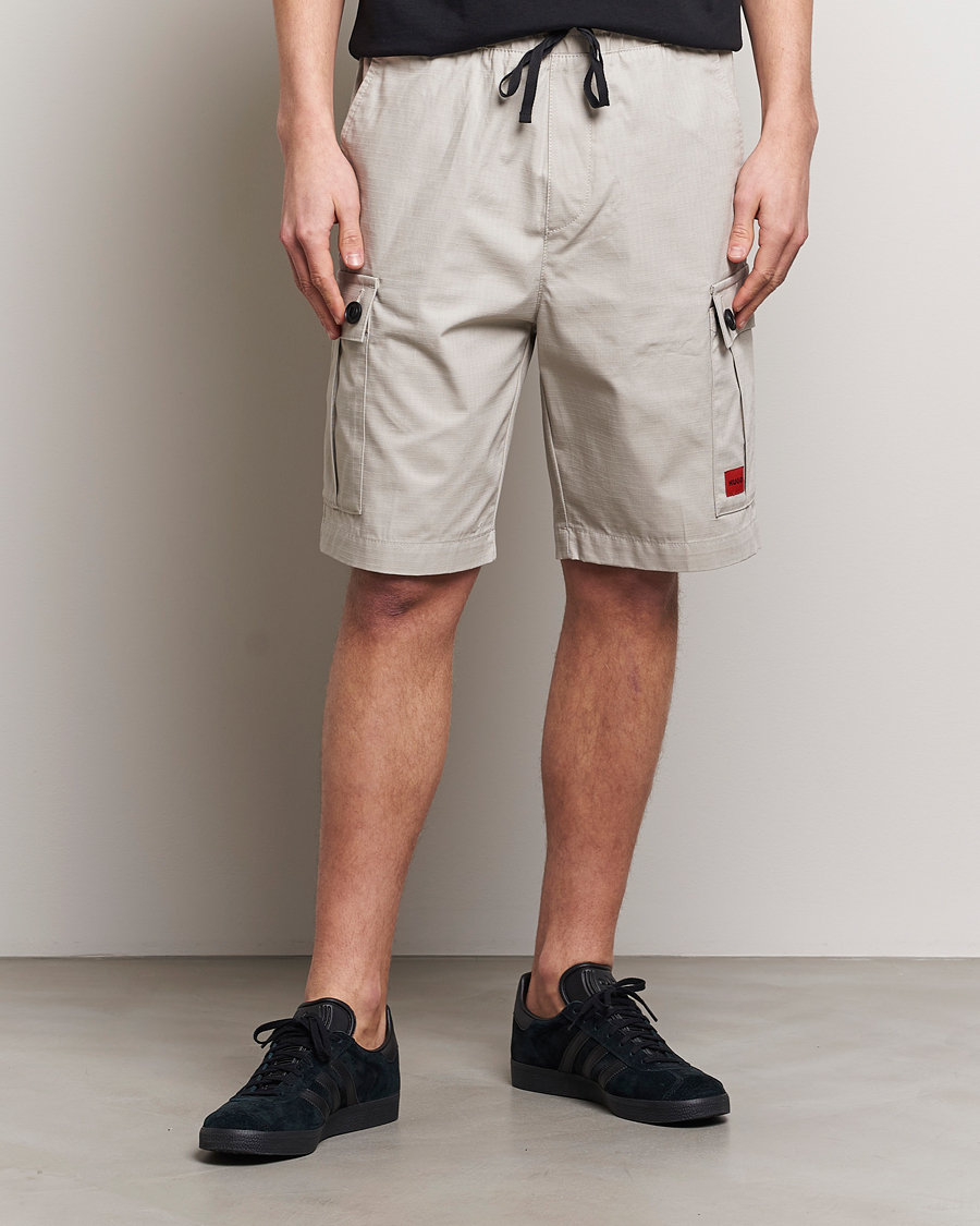 Herre | Nyheder | HUGO | Garlio Cotton Cargo Shorts Light Grey