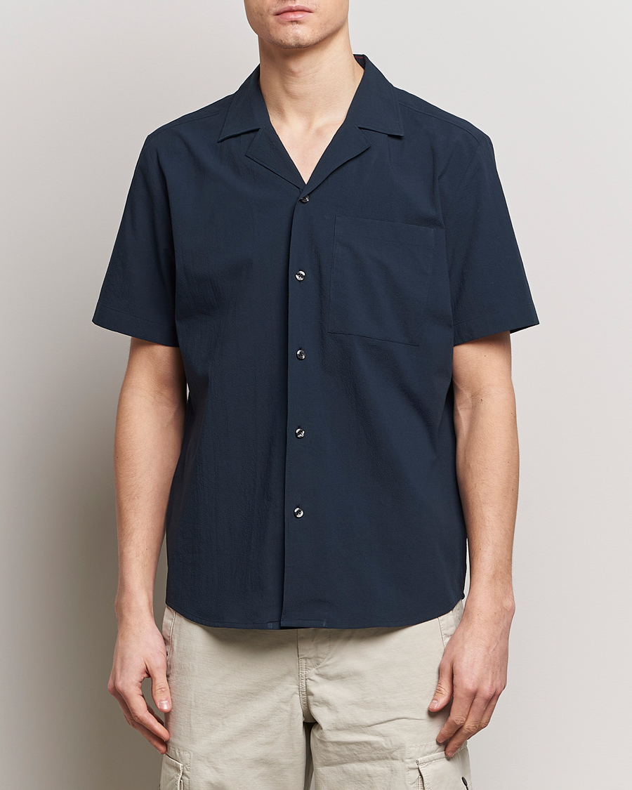 Men |  | HUGO | Ellino Short Sleeve Shirt Dark Blue