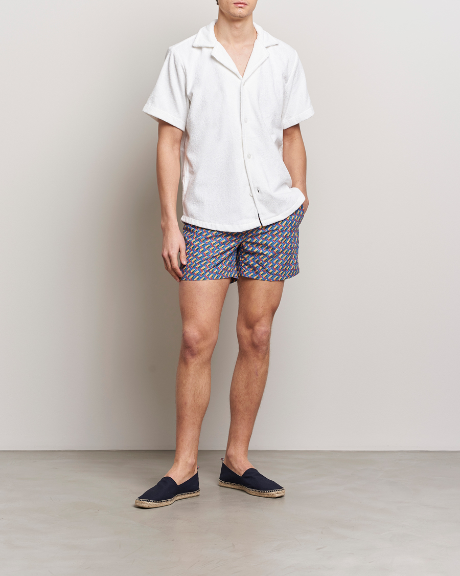 Herre | Badebukser | Ripa Ripa | Meandro Printed Swimshorts Blue