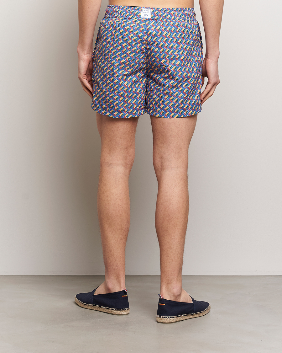 Herre | Badebukser | Ripa Ripa | Meandro Printed Swimshorts Blue