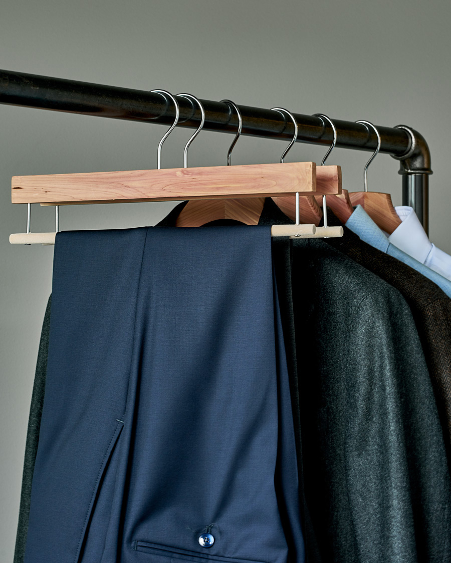 Men | Garment Care | Care with Carl | 2-Pack Cedar Wood Trouser Hangers 