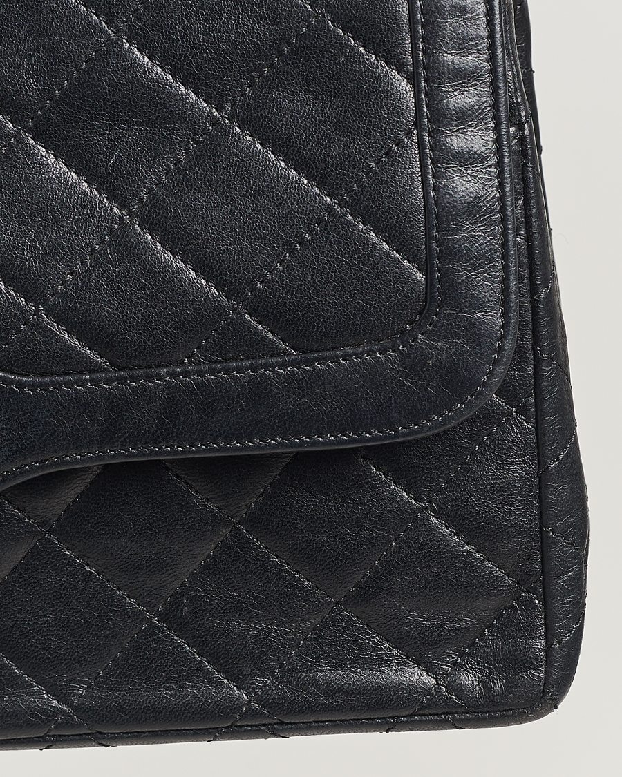 Herre | Chanel Pre-Owned Matelasse Double Flap Bag Black | Chanel Pre-Owned | Matelasse Double Flap Bag Black