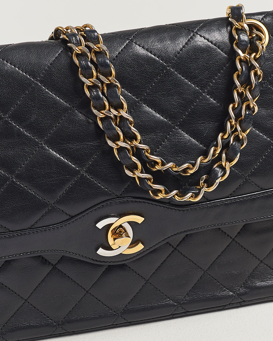 Herre | Chanel Pre-Owned Matelasse Double Flap Bag Black | Chanel Pre-Owned | Matelasse Double Flap Bag Black