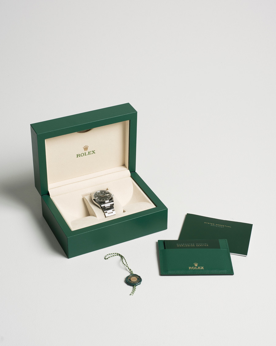 Herre | Rolex Pre-Owned Datejust Palm Motif 126200 Silver | Rolex Pre-Owned | Datejust Palm Motif 126200 Silver