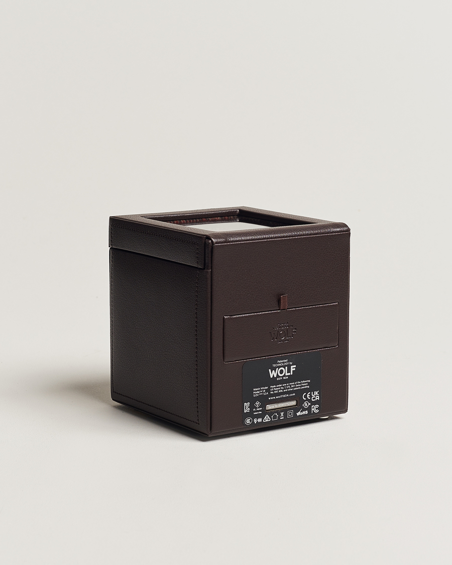 Herre | WOLF WM Brown Single Watch Winder Tweed Brown | WOLF | WM Brown Single Watch Winder Tweed Brown