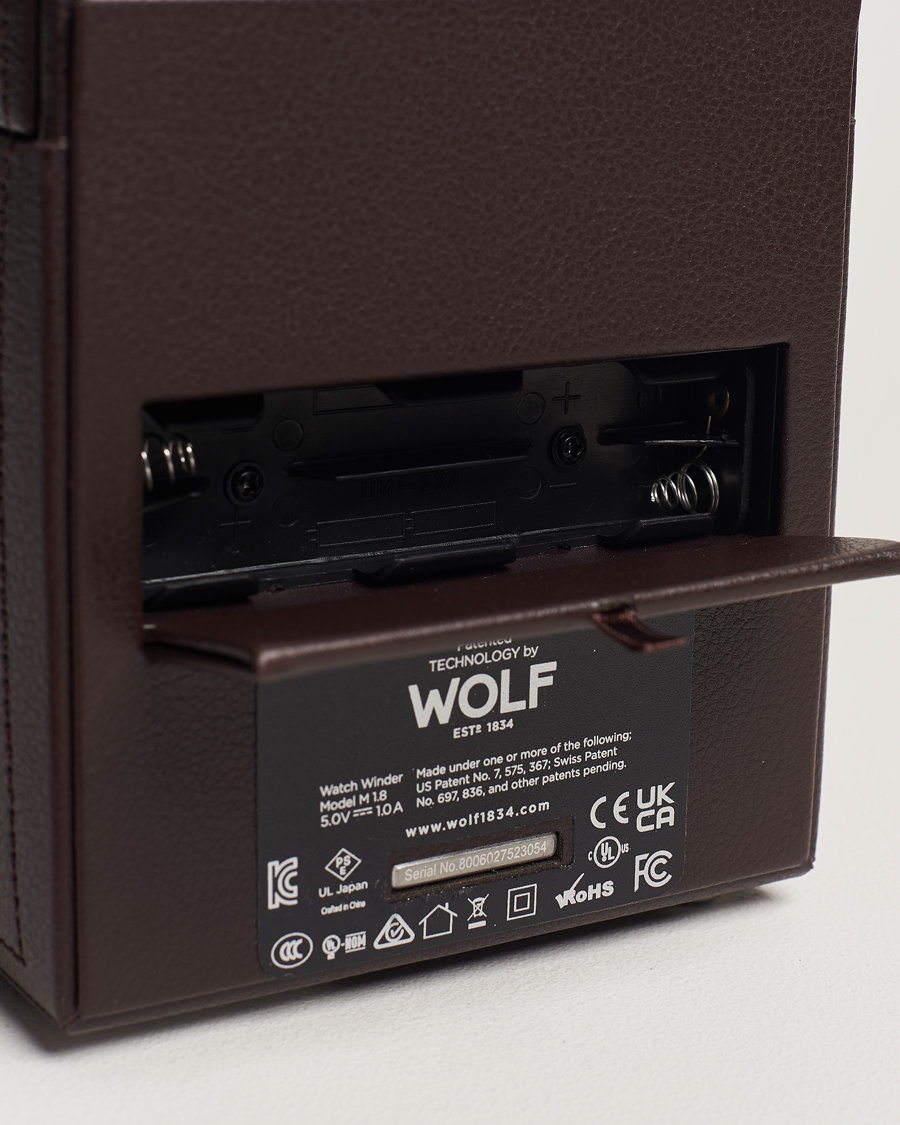 Herre | WOLF WM Brown Single Watch Winder Tweed Brown | WOLF | WM Brown Single Watch Winder Tweed Brown