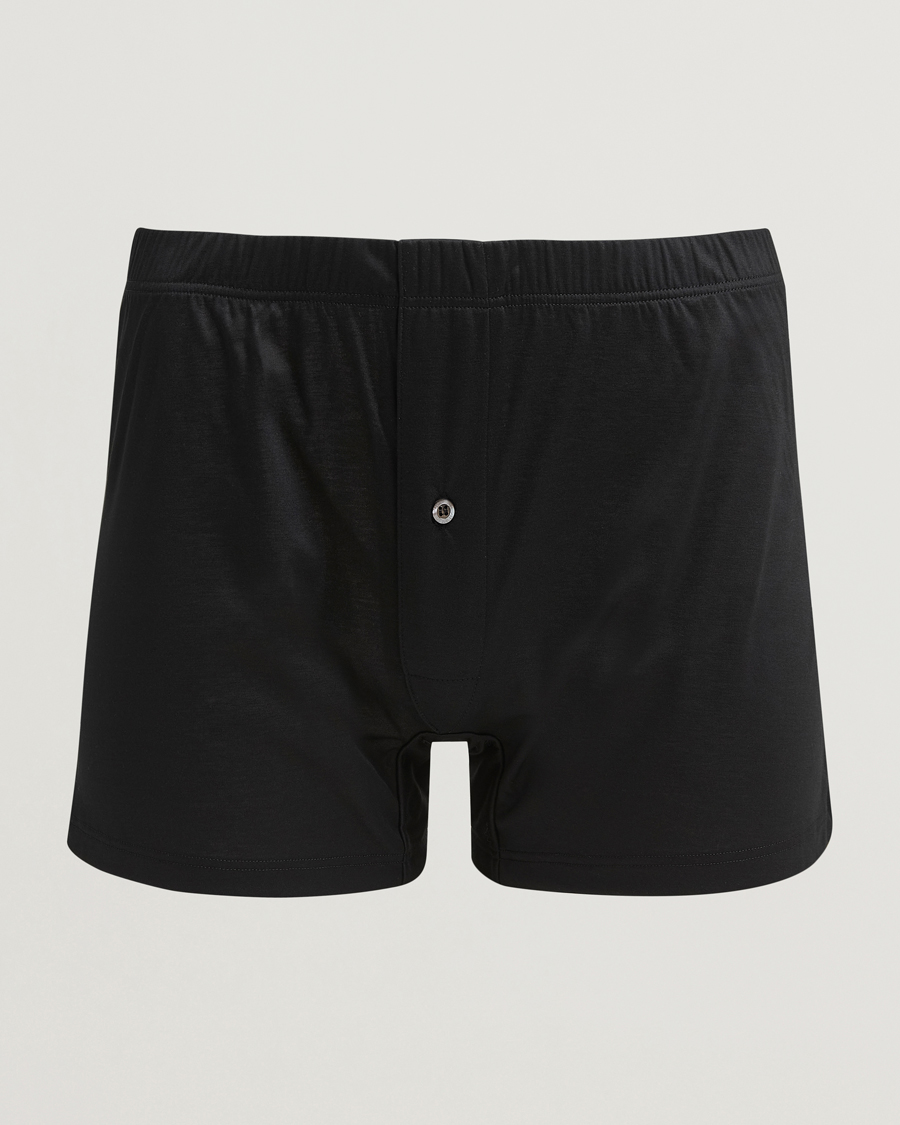 Herre | Undertøj | Zimmerli of Switzerland | Sea island Cotton Boxer Shorts Black