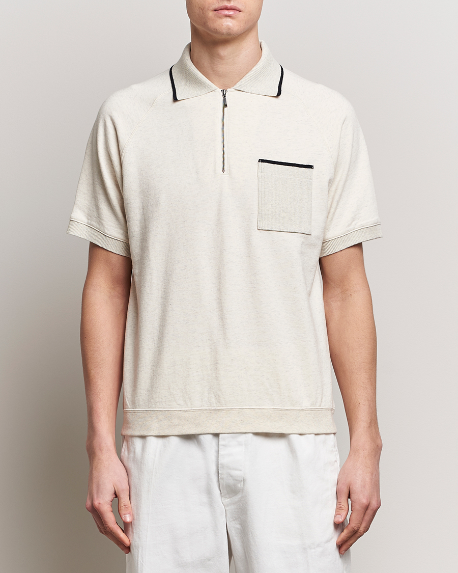 Herre | Tøj | BEAMS PLUS | Half Zip Light Fleece Polo Oatmeal