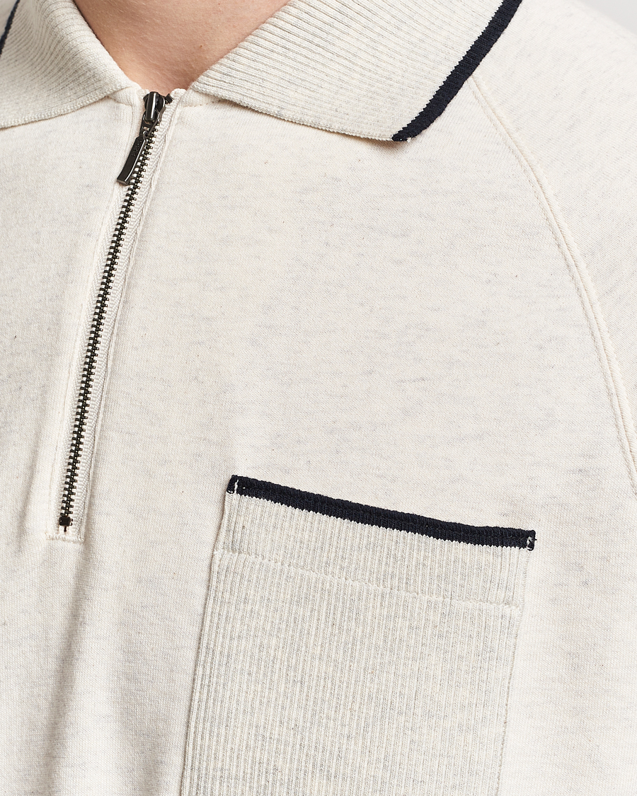 Herre | Polotrøjer | BEAMS PLUS | Half Zip Light Fleece Polo Oatmeal