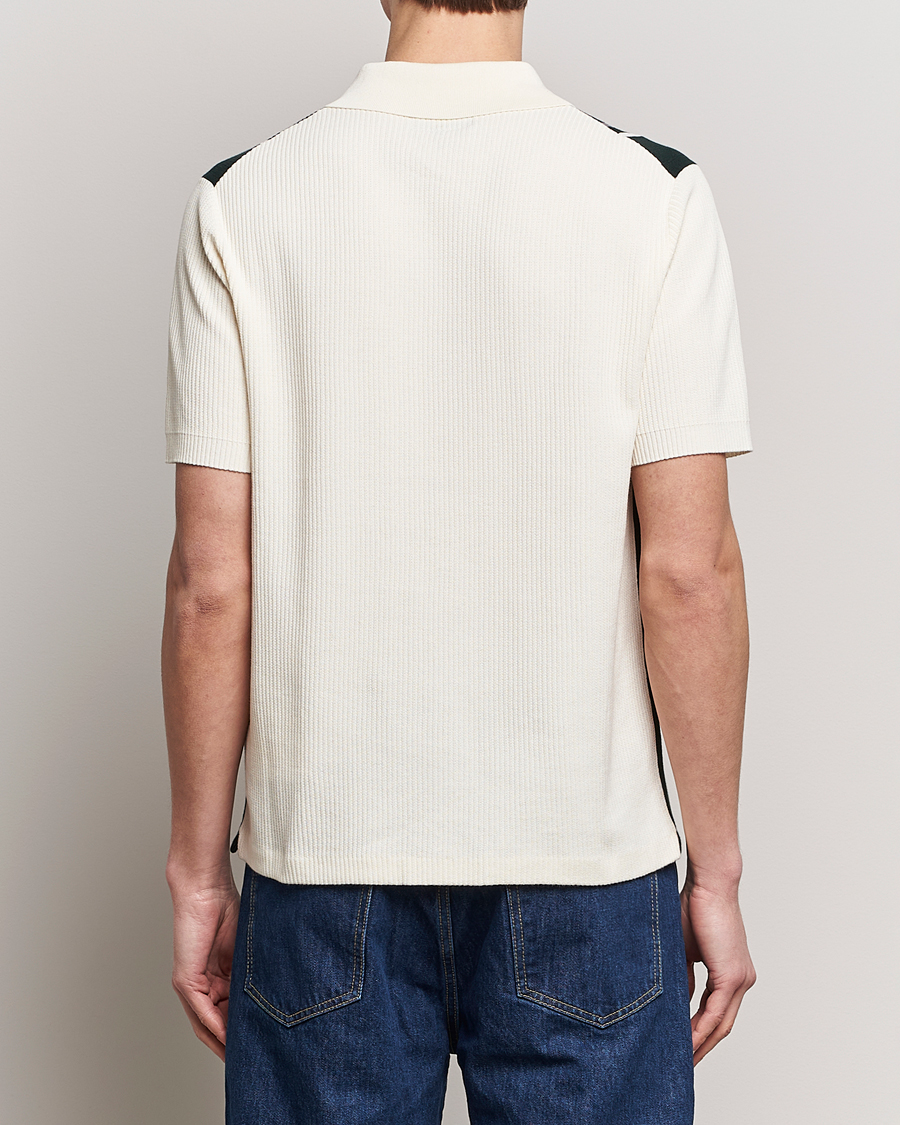 Herre | Polotrøjer | BEAMS PLUS | Knit Stripe Short Sleeve Polo White/Green