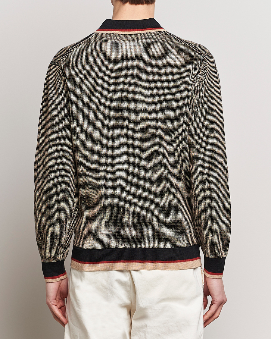 Herre | Trøjer | BEAMS PLUS | Slab Knit Long Sleeve Polo Black