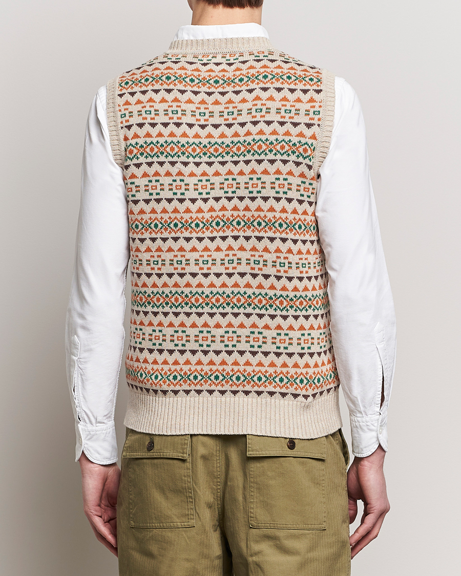 Herre | Trøjer | BEAMS PLUS | Fairisle Knit Vest Beige