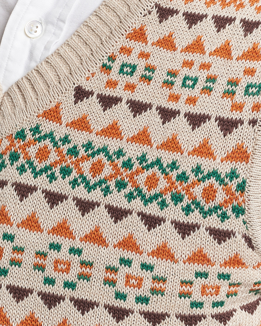 Herre | Trøjer | BEAMS PLUS | Fairisle Knit Vest Beige