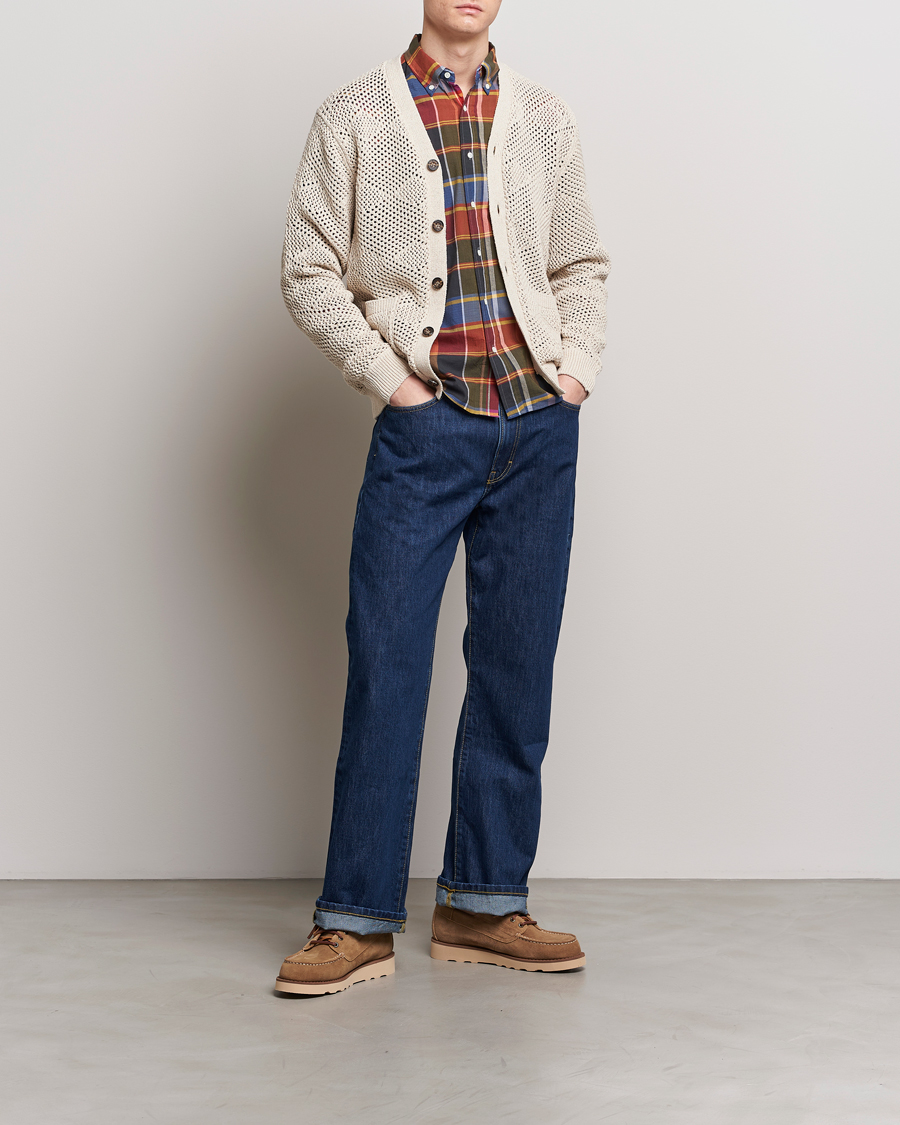 Herre | Trøjer | BEAMS PLUS | Argyle Mesh Cardigan Light Beige