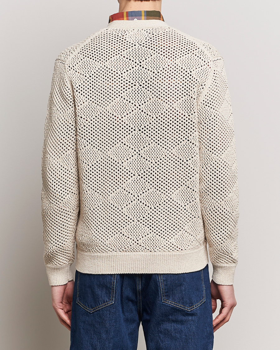 Herre | Trøjer | BEAMS PLUS | Argyle Mesh Cardigan Light Beige