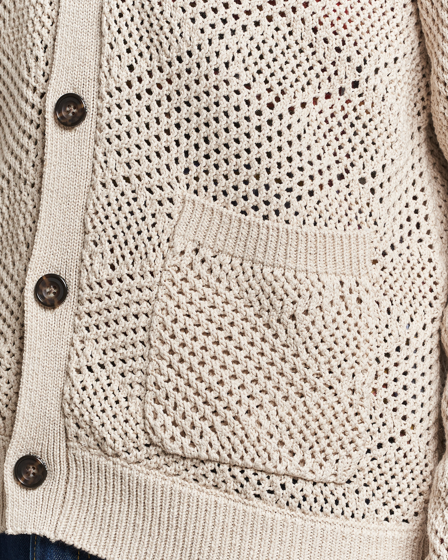 Herre | Trøjer | BEAMS PLUS | Argyle Mesh Cardigan Light Beige