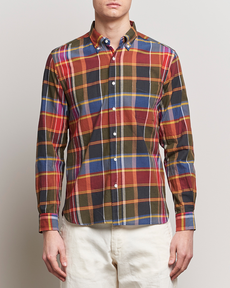 Herre | Casualskjorter | BEAMS PLUS | Button Down Madras Shirt Red Check