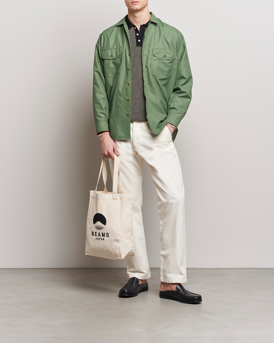 Herre | Skjorter | BEAMS PLUS | Work Micro Nylon Overshirt Olive