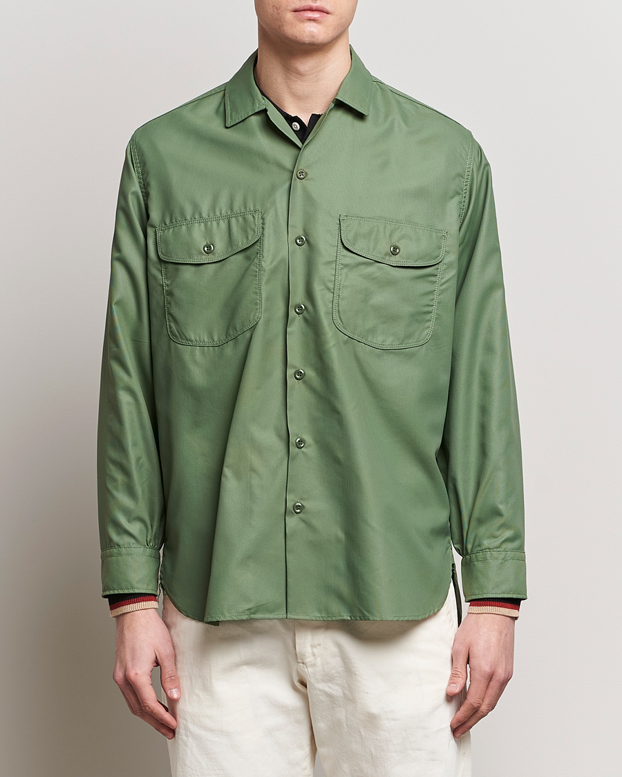 Herre | BEAMS PLUS | BEAMS PLUS | Work Micro Nylon Overshirt Olive