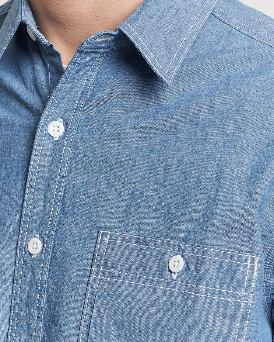 Herre | Skjorter | BEAMS PLUS | Work Chambray Overshirt Light Blue
