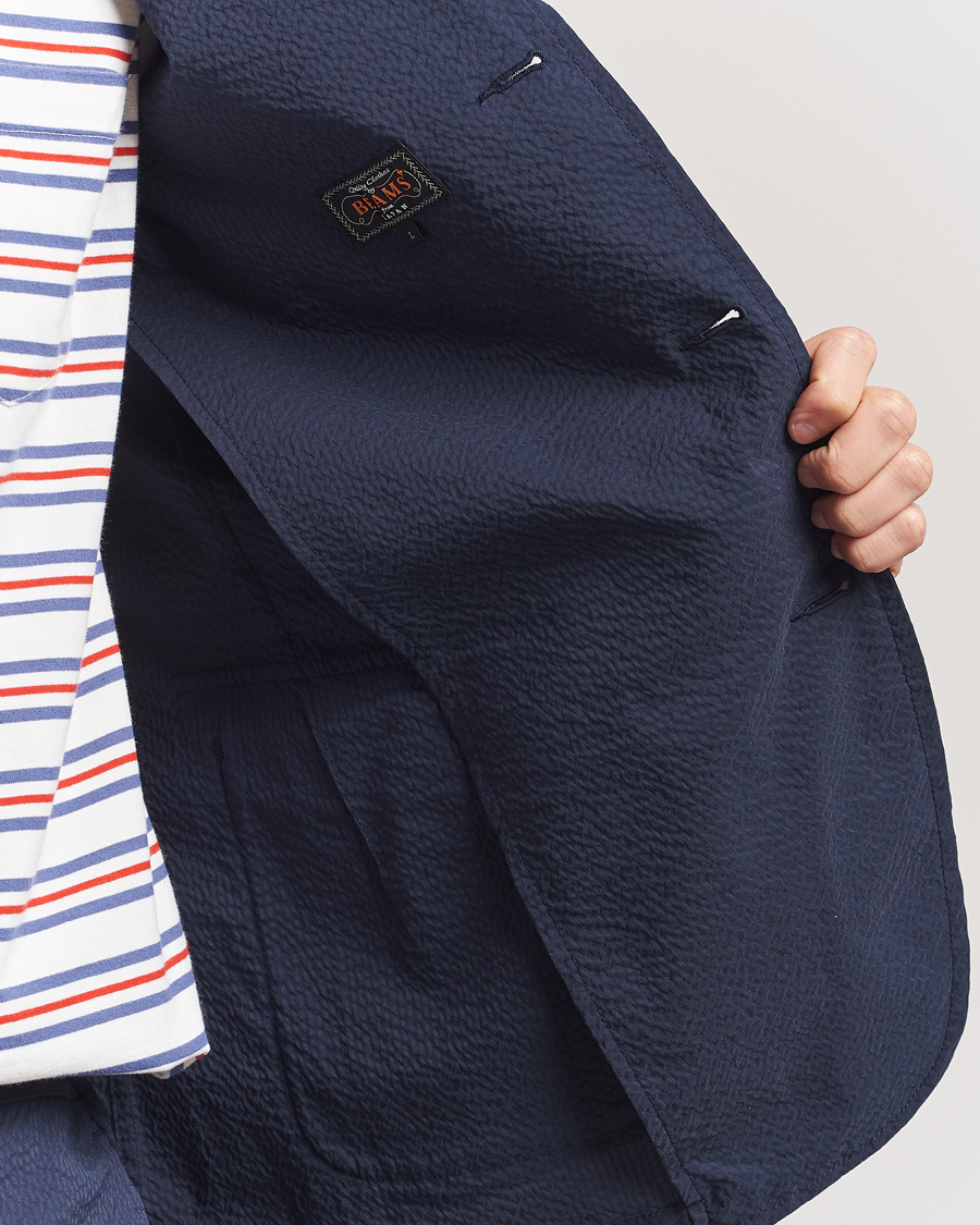 Herre | Blazere & jakker | BEAMS PLUS | Seersucker Blazer Navy
