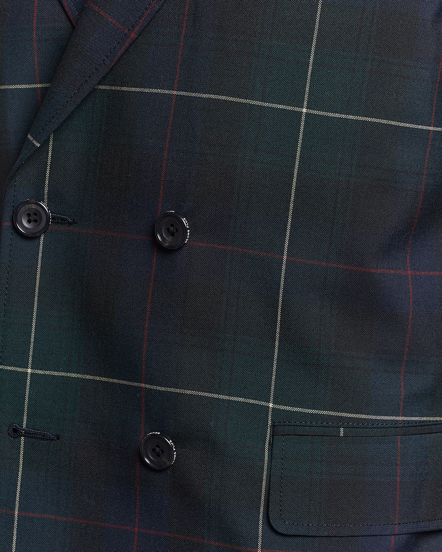 Herre | Blazere & jakker | BEAMS PLUS | Double Breasted Plaid Wool Blazer Green Plaid
