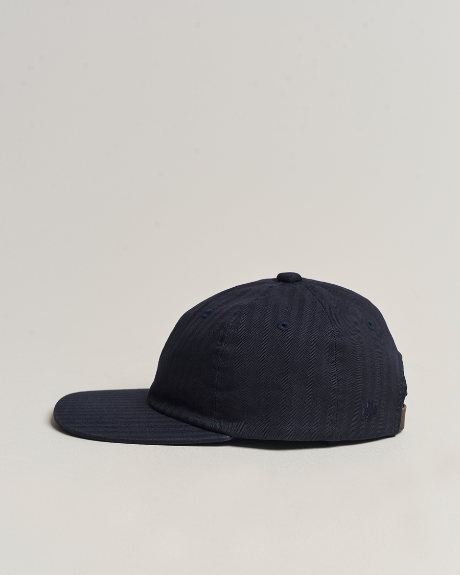 Herre | BEAMS PLUS 6 Panel Herringbone Cap Navy | BEAMS PLUS | 6 Panel Herringbone Cap Navy