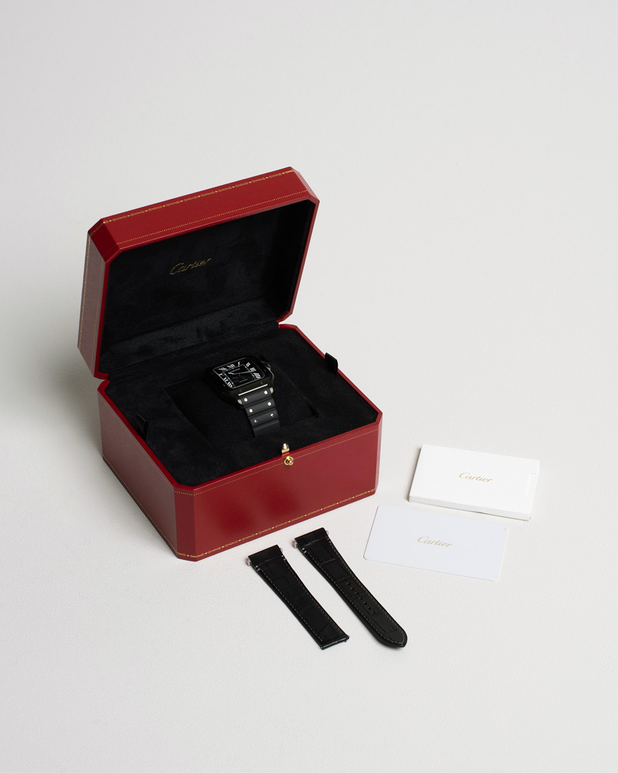 Herre | Cartier Pre-Owned Santos De Cartier Steel WSSA0039 Black | Cartier Pre-Owned | Santos De Cartier Steel WSSA0039 Black