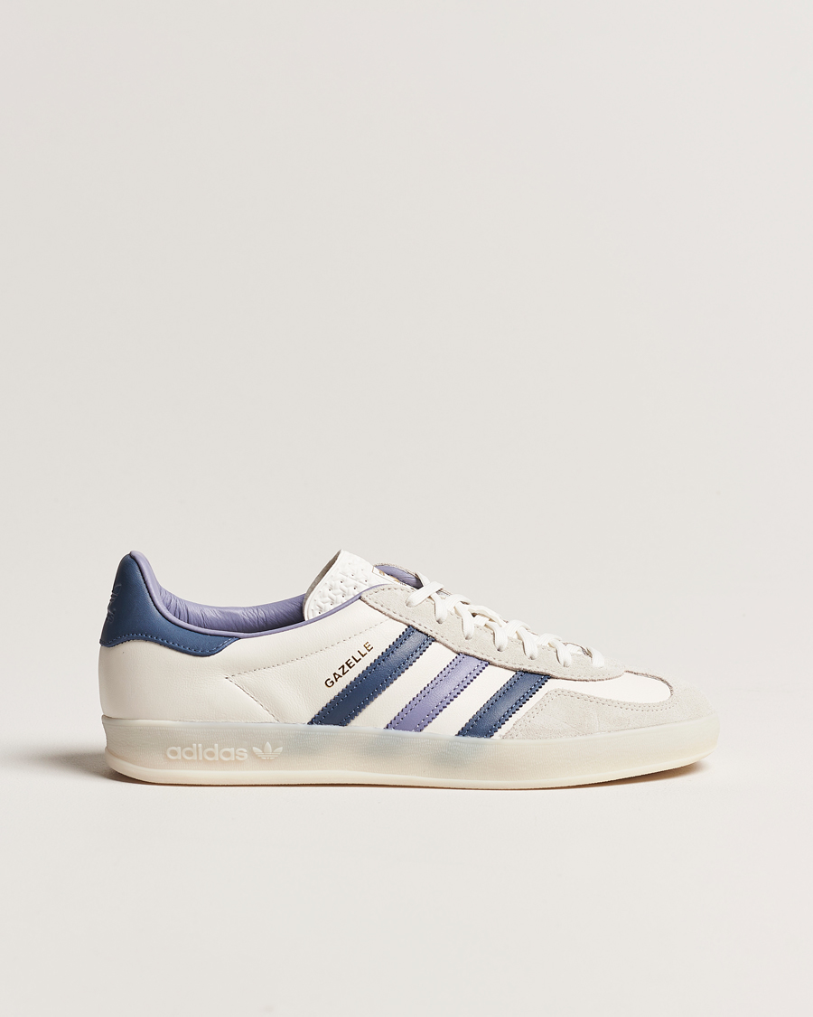 Herre | adidas Originals Gazelle Indoor Sneaker White/Blue | adidas Originals | Gazelle Indoor Sneaker White/Blue