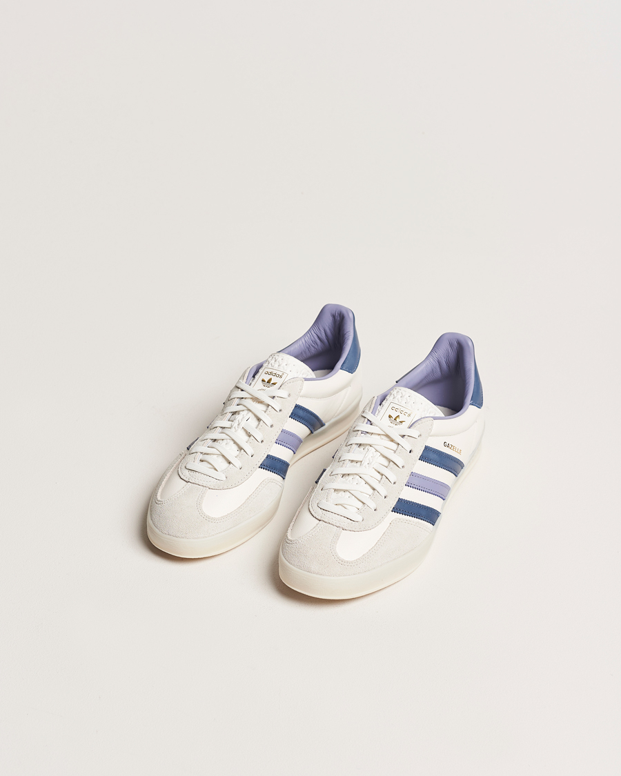 Herre | adidas Originals Gazelle Indoor Sneaker White/Blue | adidas Originals | Gazelle Indoor Sneaker White/Blue