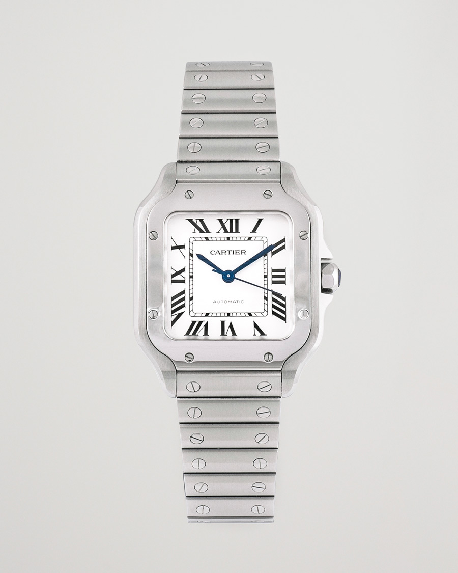 Herre | Cartier Pre-Owned Santos De Cartier Steel WSSA0029 Silver | Cartier Pre-Owned | Santos De Cartier Steel WSSA0029 Silver