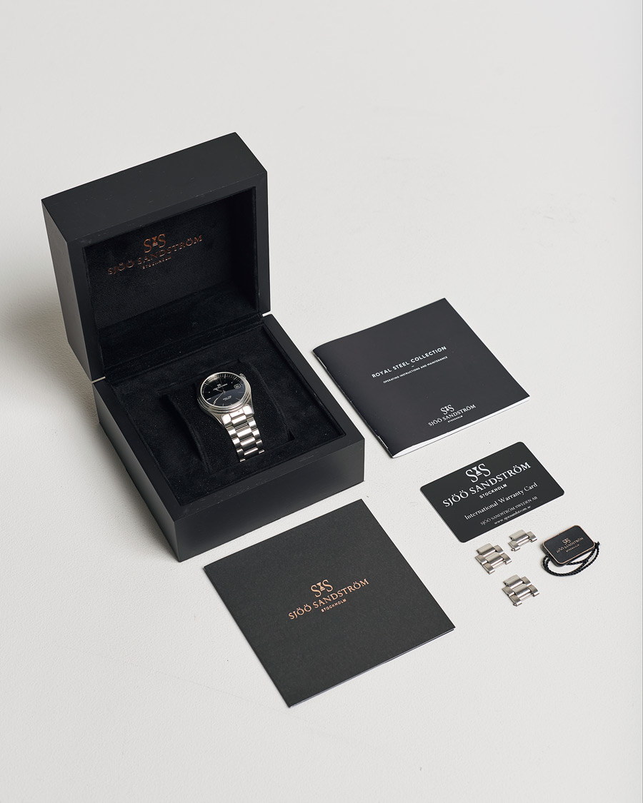 Herre | Sjöö Sandström Pre-Owned Royal Steel Classic 36mm 1636-1 Silver | Sjöö Sandström Pre-Owned | Royal Steel Classic 36mm 1636-1 Silver