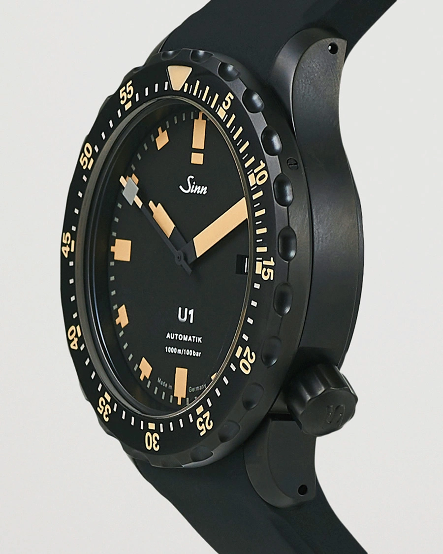 Brugt: | Pre-Owned & Vintage Watches | Sinn Pre-Owned | U1 Black Hard Coating Diving Watch Silver